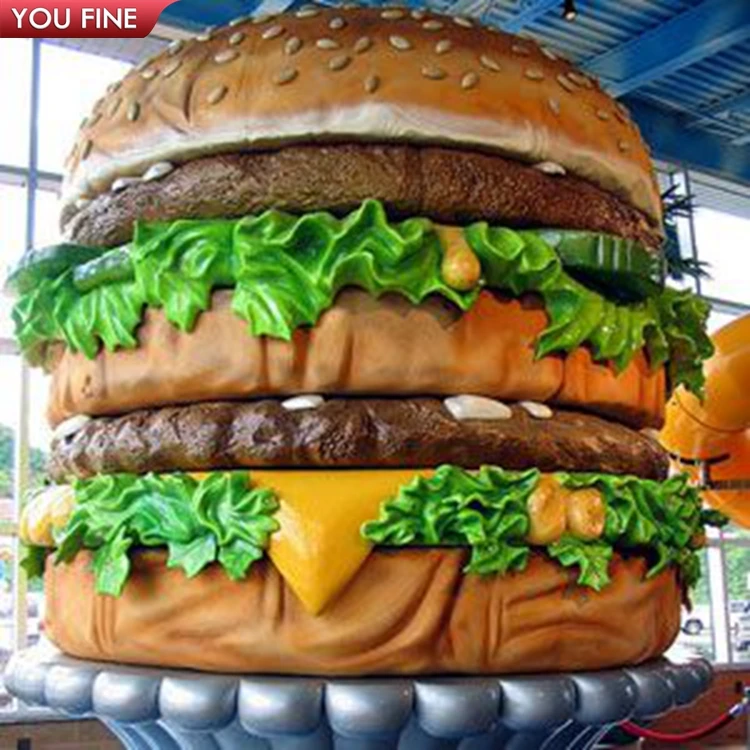 Large Restaurant Fiberglass Resin Food Hamburger Sculpture Burger 