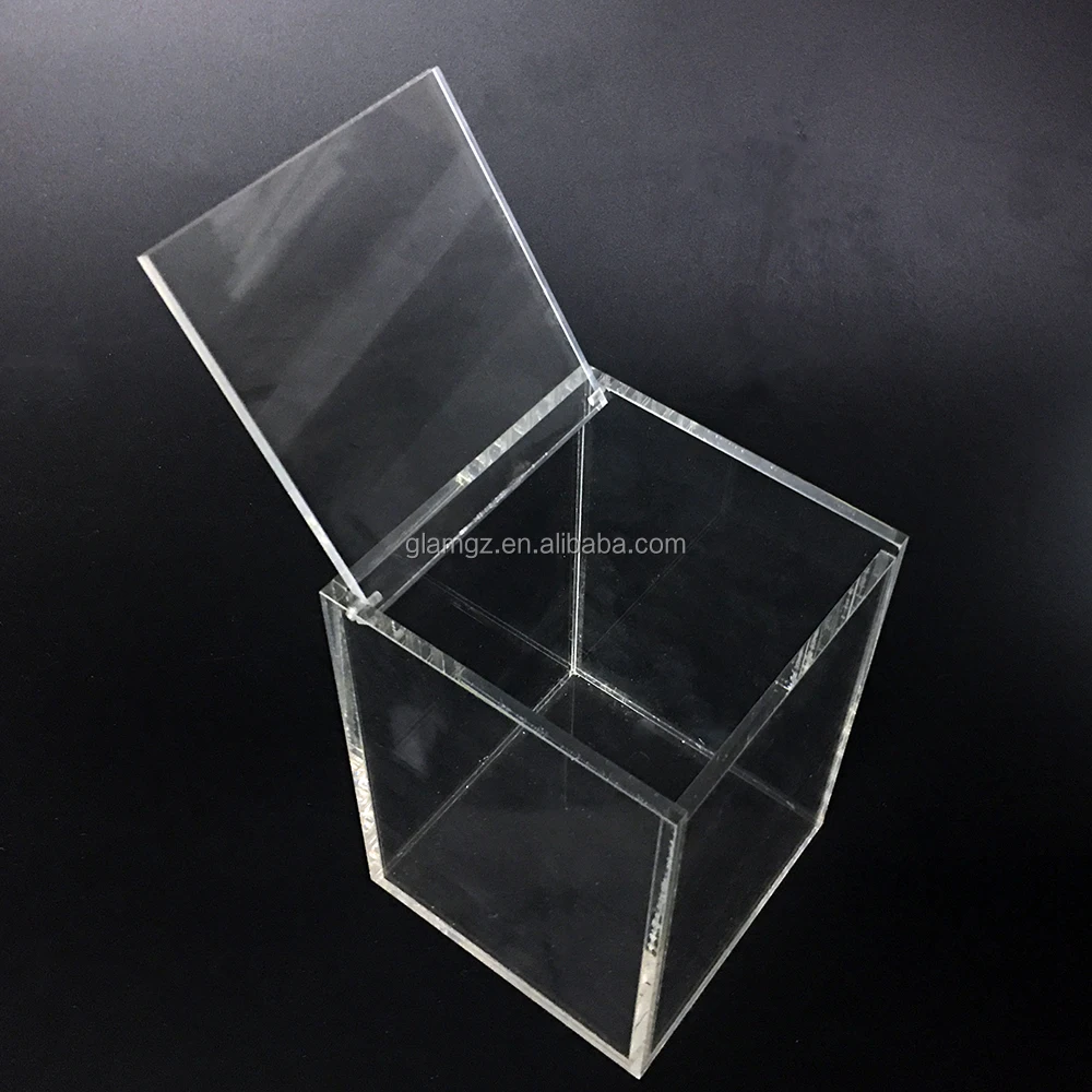 Clear Acrylic Box with Hinged Lid, Custom Sizes