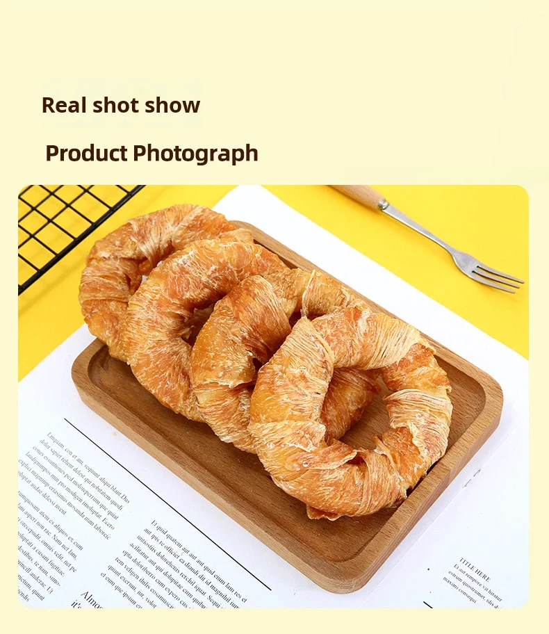Pet Dog Snacks Donut-Shaped Chicken Jerky Wrapped Cowhide Teeth Cleaning Chew Sticks Medium/Large Dogs Zhejiang Origin factory