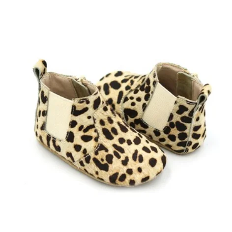 leopard print baby booties