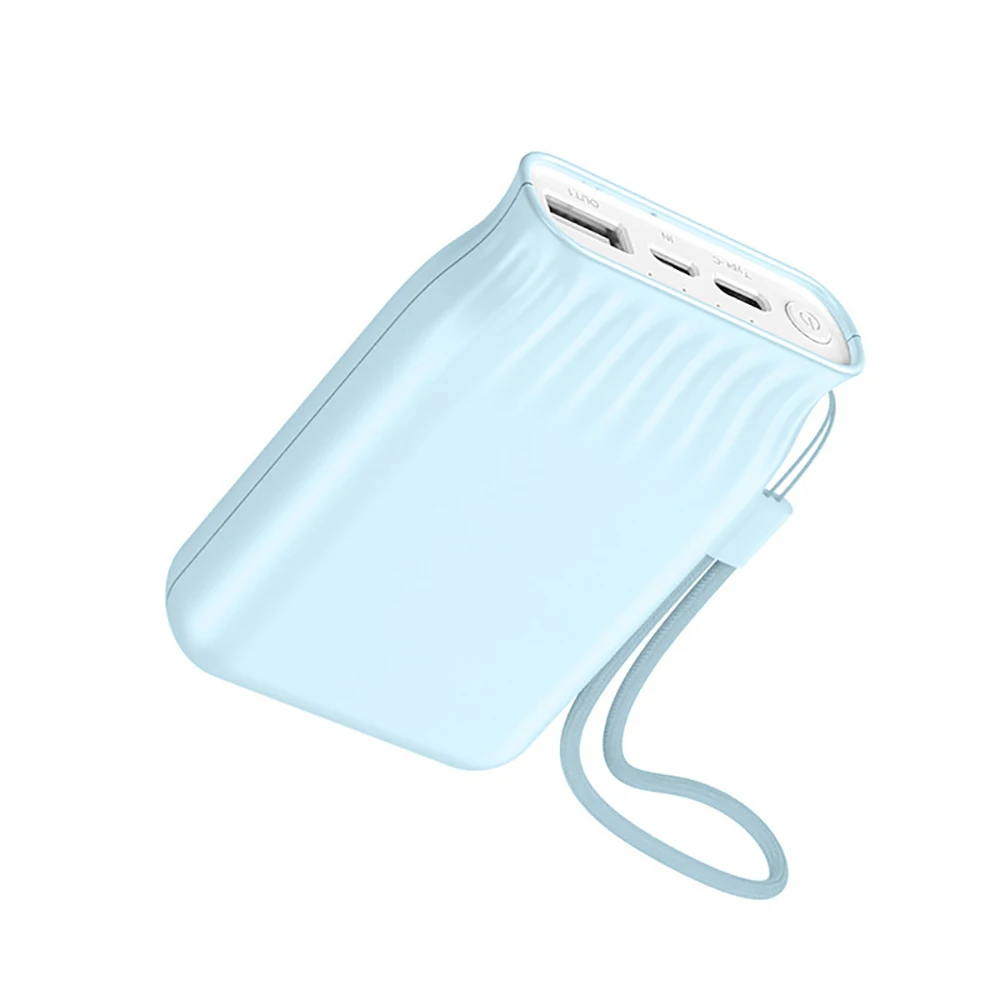 Super Cute Power Bank 10000mAh with Built-in Charging Cable for iPhone Portable Small Cheap Mobile Powerbank - ANKUX.COM