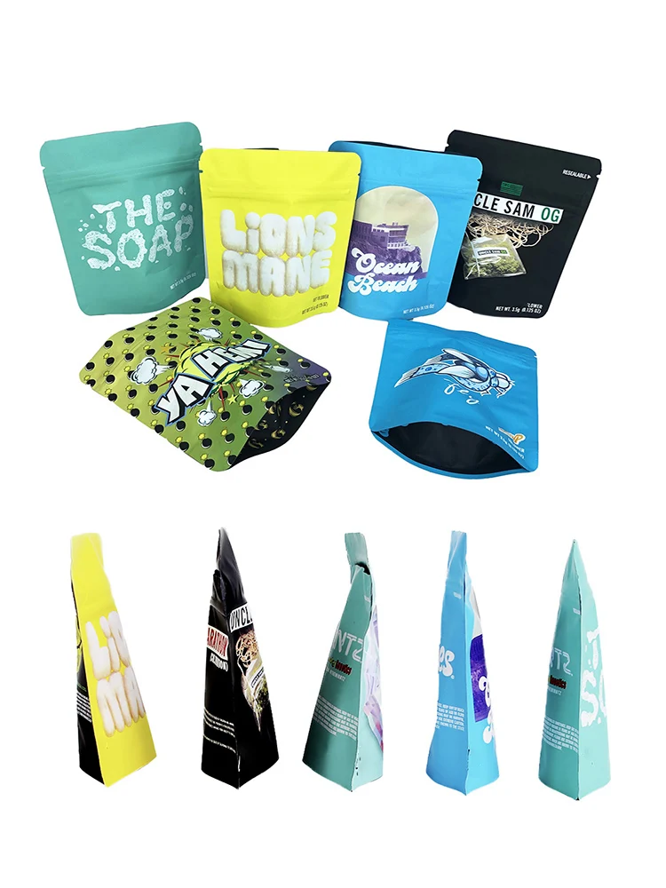 Wholesale Resealable Candy Edible Stand Up Pouch Ziplock Custom Mylar