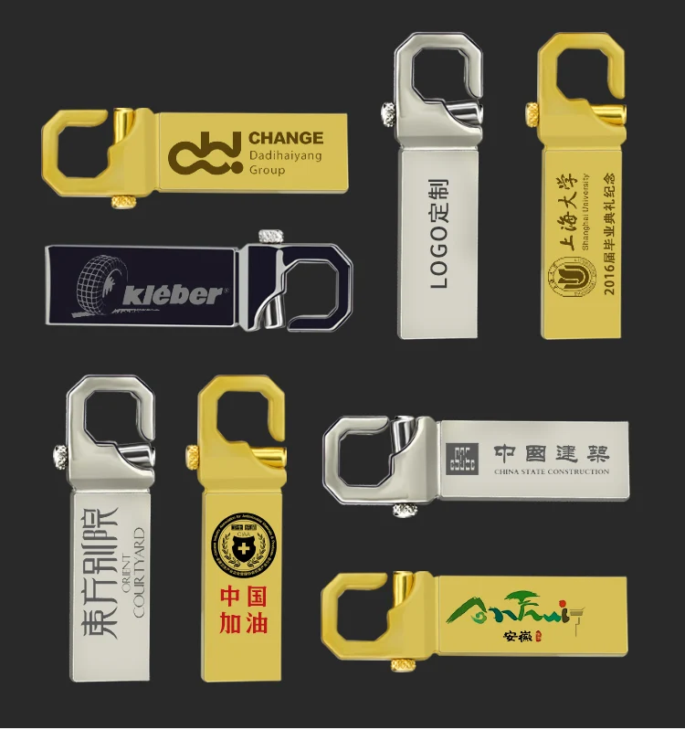 Factory cheaper usd2.0 metal buckle 8g 16g 32g 64g usb stick pendrive memory usb flash drives with logo free