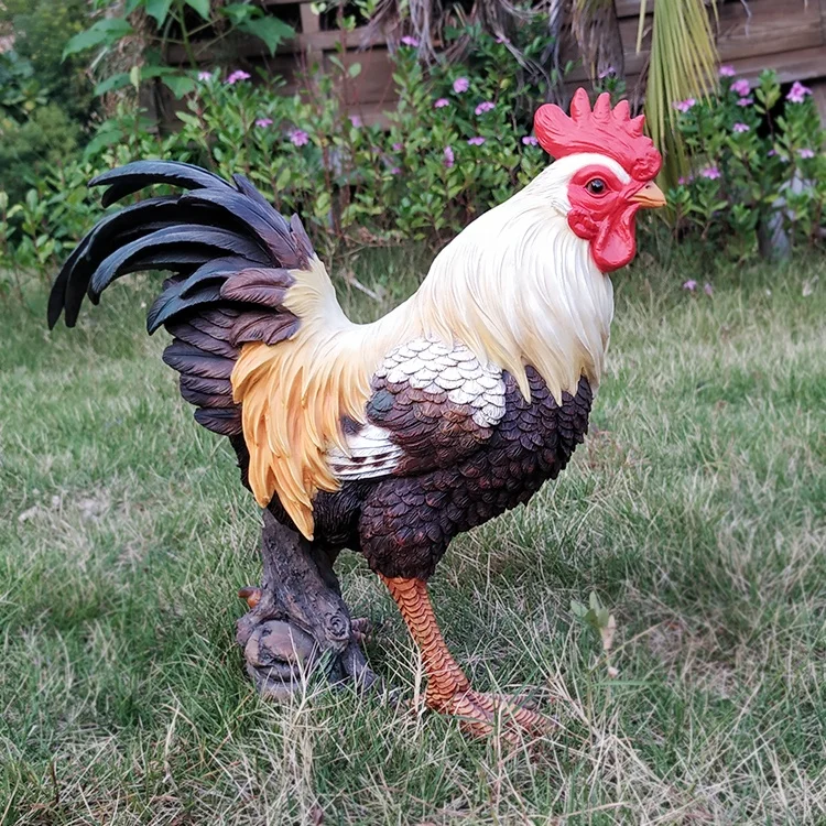 Resin Wholesale Chicken Figurine Outdoor Rooster Statue,Custom Design