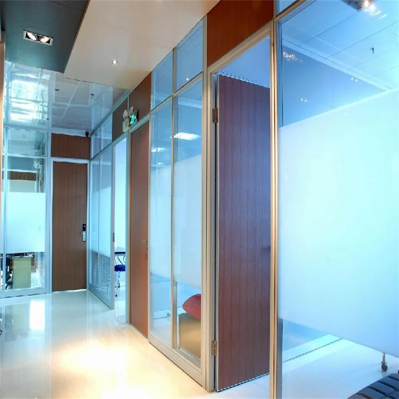 product 84mm wall thickness flat aluminum frame double glass partition with steel keel for luxury spas-4