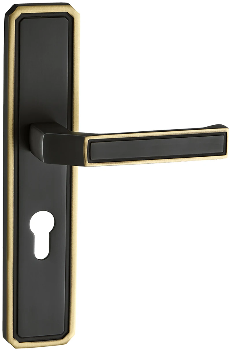 Chinese Style Brass 7.5-8CM Wooden Door Handle Lock Set Key Lock