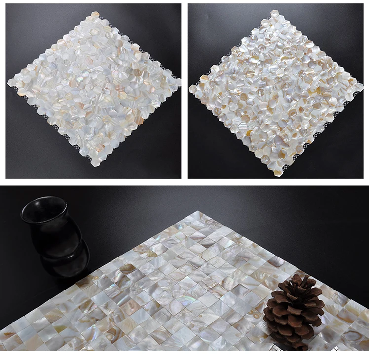 Hot selling mother of pearl shell seamless mosaic wall paper for home decor