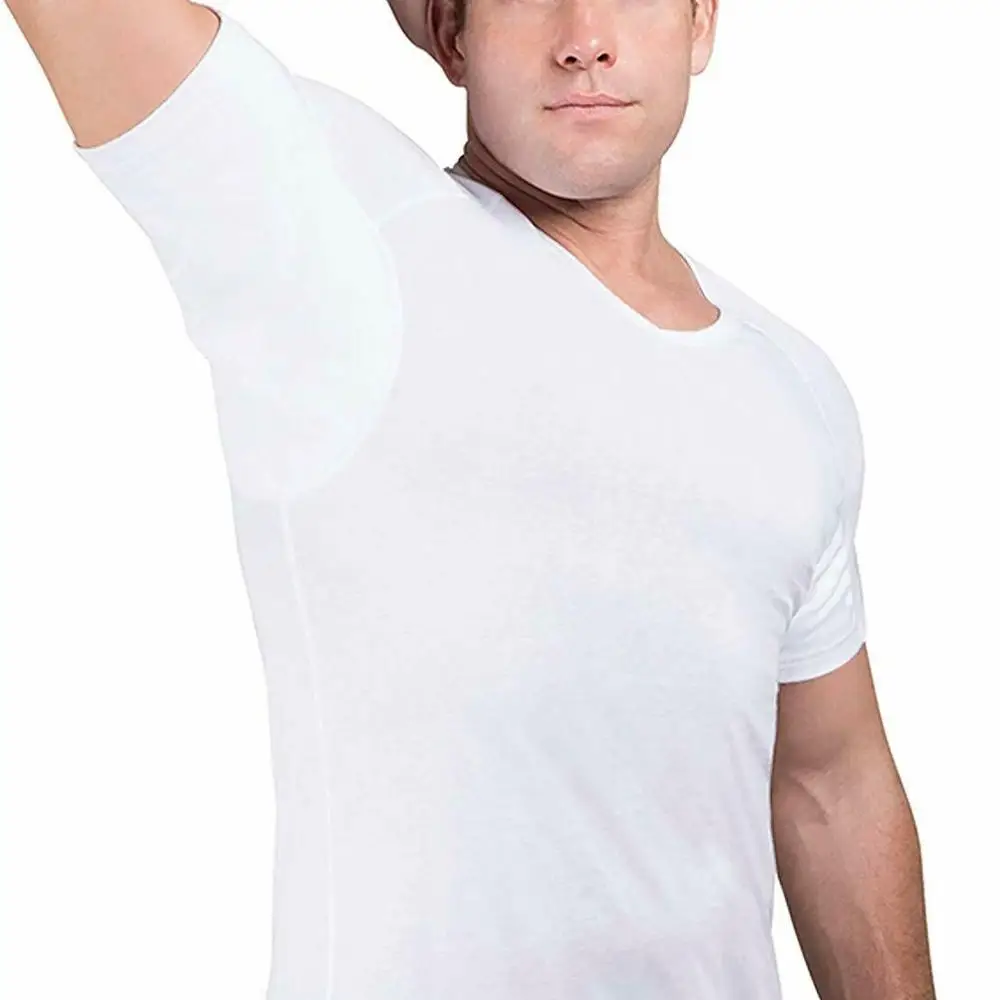 

custom Men's Sweat Proof Undershirt 95% modal 5% spandex slim fitness blank crew neck sweatproof t-shirt