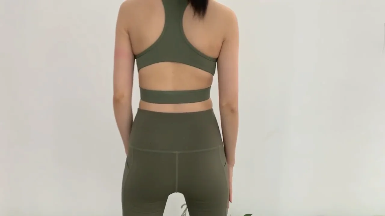 Polyester Spandex Sexy White Sports Bra High Impact Gym Fitness Yoga Top Front Zip Women Yoga