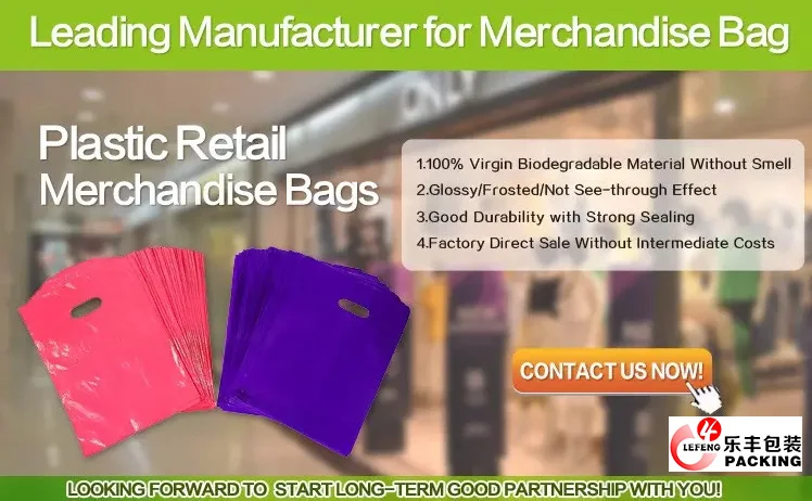 Pink Cute Rabbit Pattern Printing PE Plastic Bag Die Cut Handle Bags With Custom Logo 