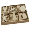Christmas 3D Laser Cutting Wood Crafts Christmas Theme Christmas Tree Ornaments Set
