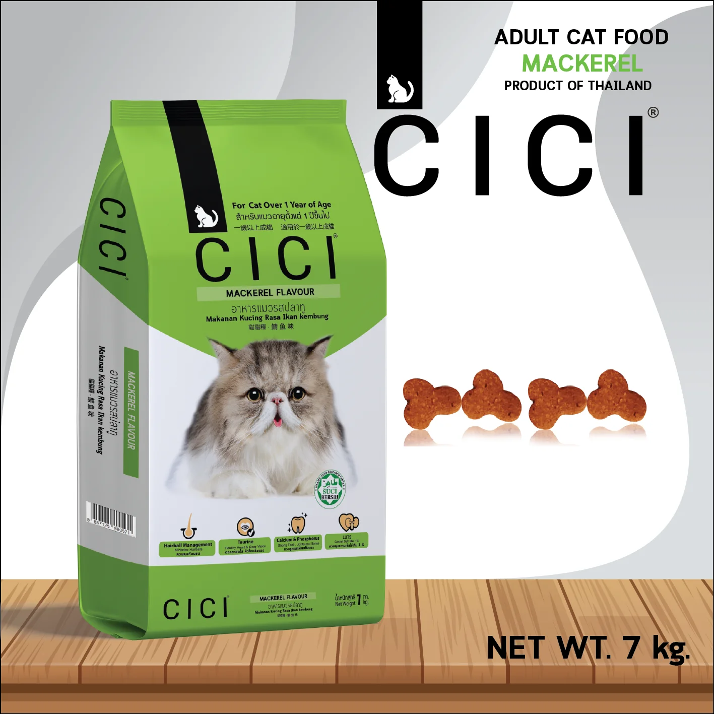 Cici Dry Cat Food 7kg Ocean Fish Tuna Mackerel Salmon Chicken And Tuna