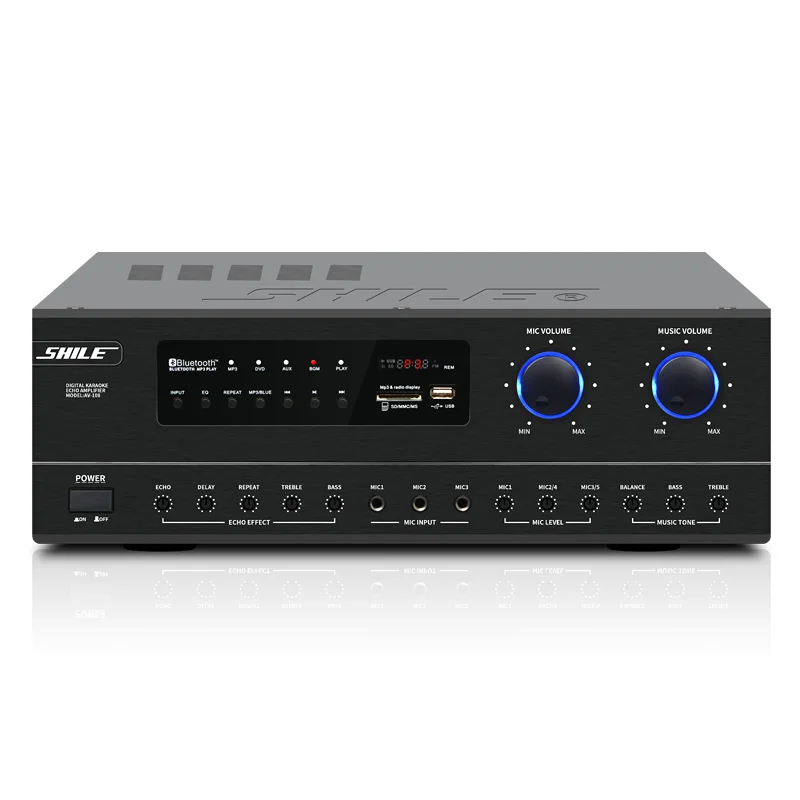 Home Power Amplifier Karaoke Usb Sd Hifi Wireless Blue Tooth Microphone