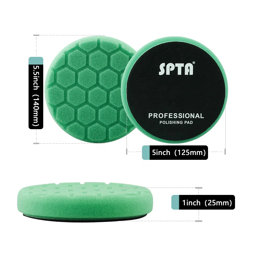Spta 5inch Yellow Car Polishing Foam Pads Foam Buffing