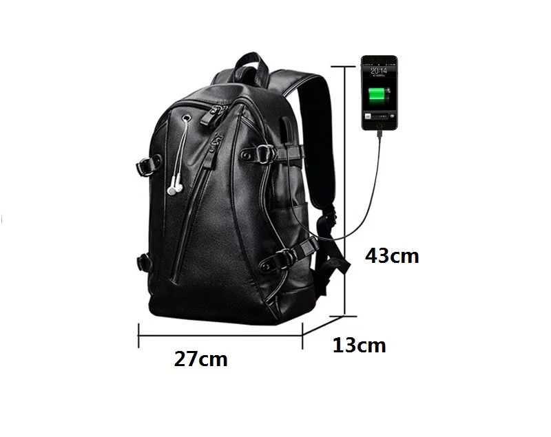 women's fashion casual pu leather backpack