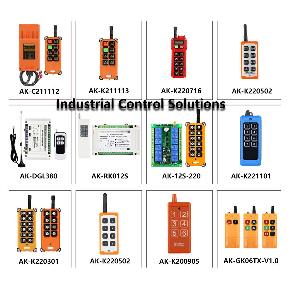 Wireless remote control transmitter with ergonomic joystick and emergency stop button