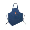 Unique style denim bbq apron cafe denim coffee bar apron for men women