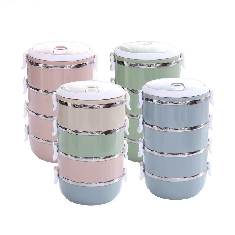Stackable Stainless Steel Kids Lunch Box Sets Bento Box Thermal Food