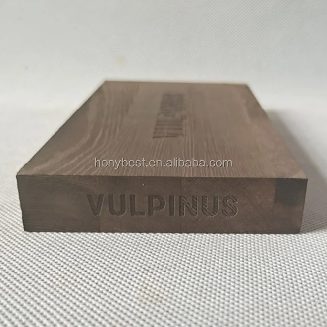 Customized Printing Black Logo Pine Wood Block Display Stand Wholesale