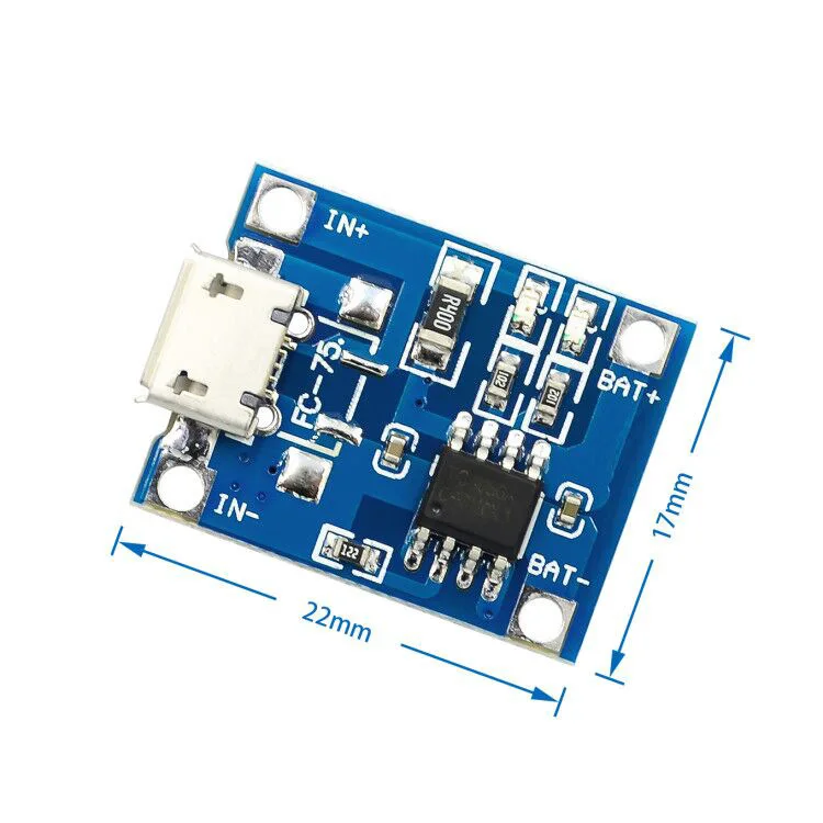 1A 5V Micro Usb Cargador TP4056 Board para 4.2V 3.7V 3.6V Li-Po Batería Li-Ion 