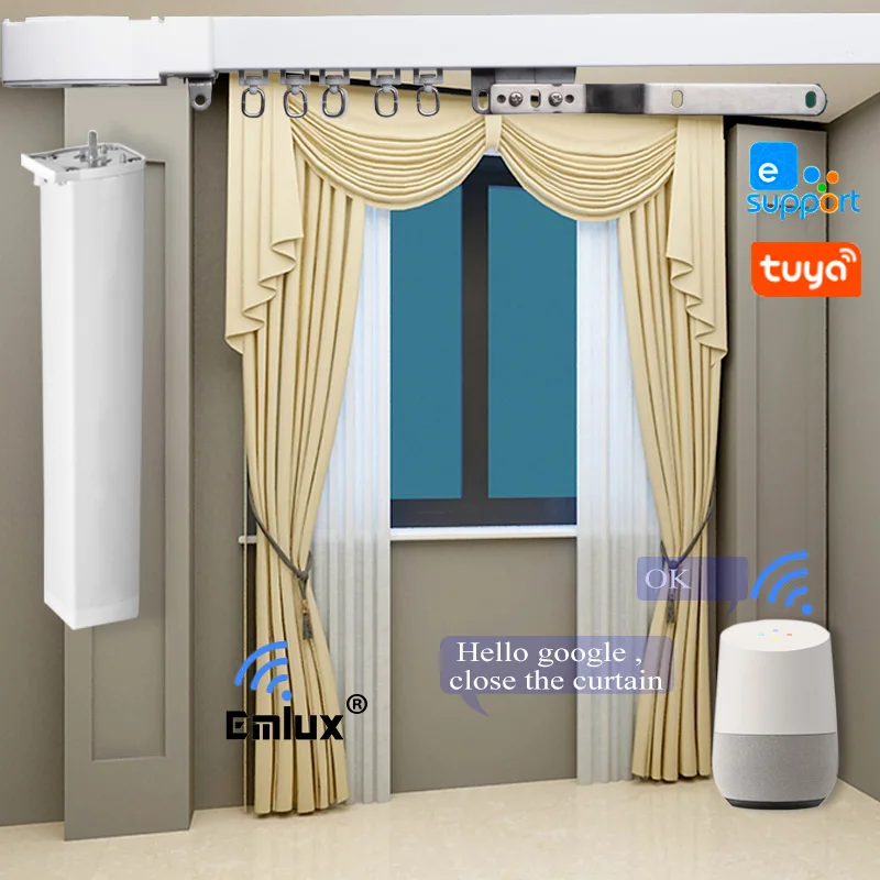 Smart Tuya App Motorized Curtain Track  2020 Remote Controller Control 