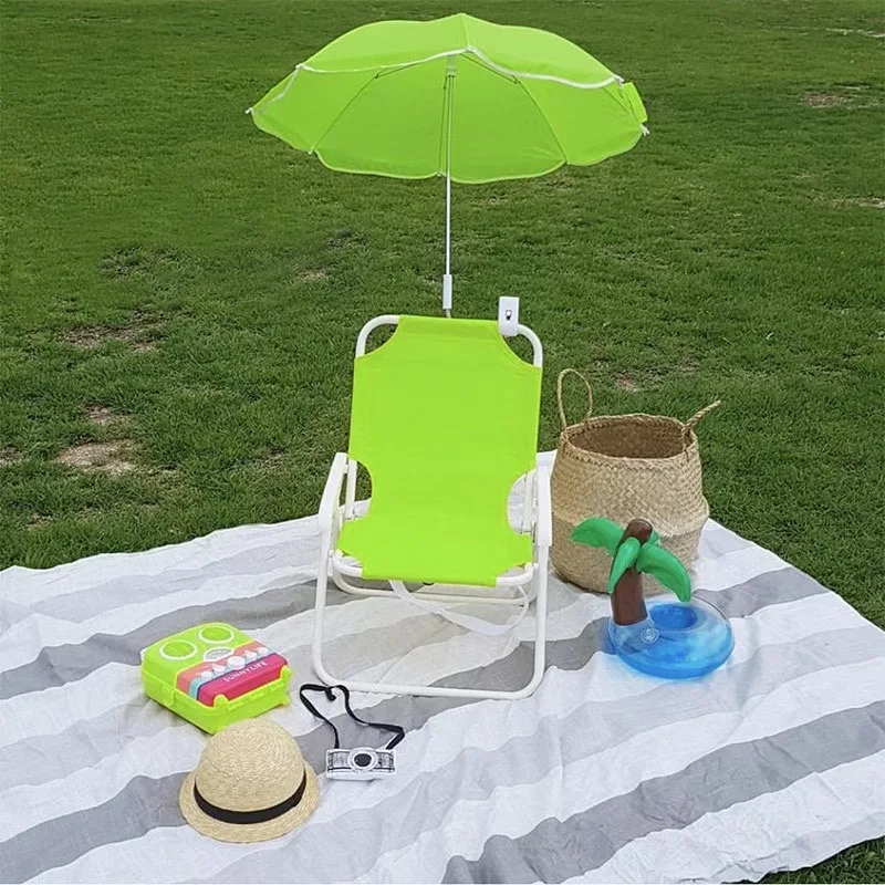 New Arrive Kids Folding Beach Chair With Umbrella Oxford Fabric