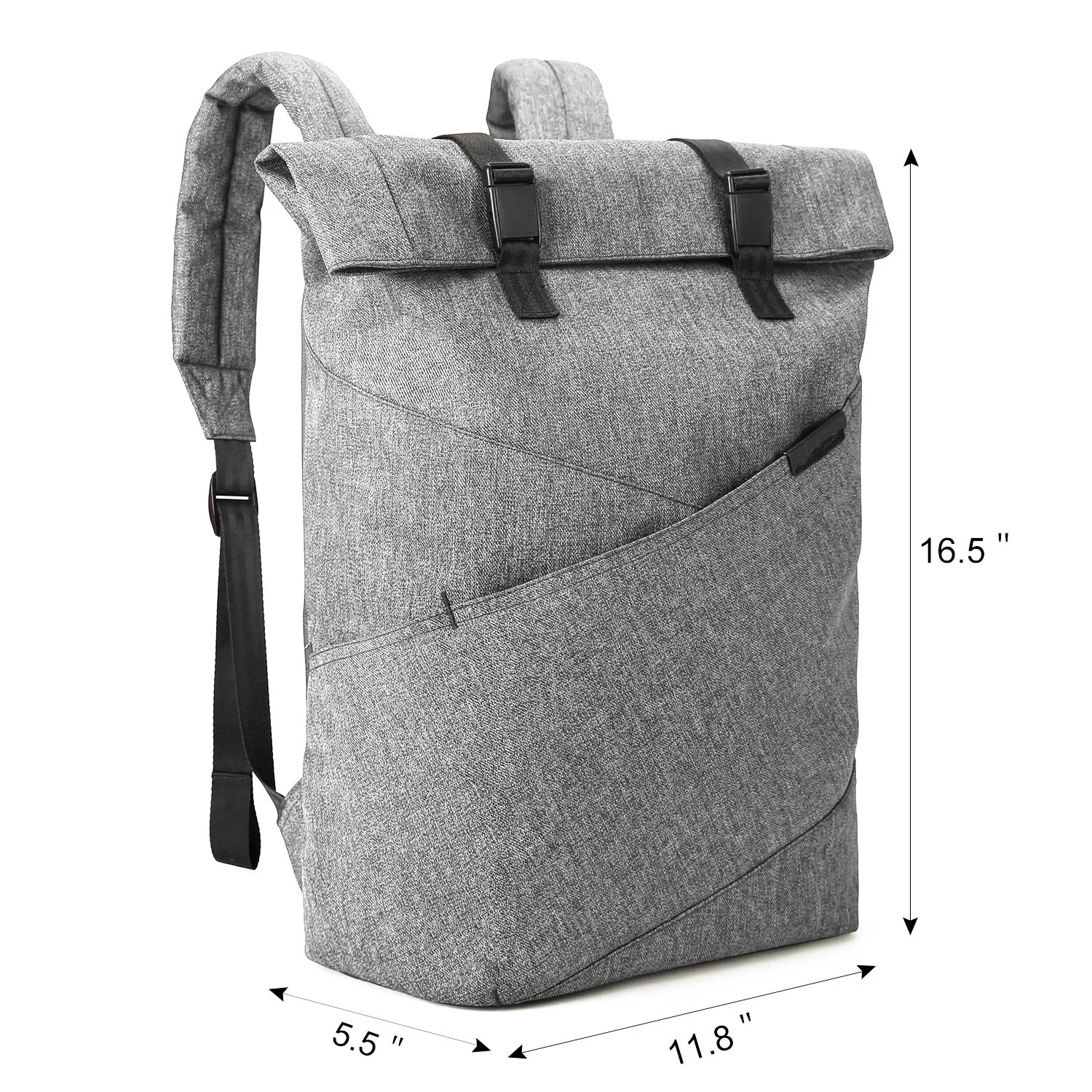 Hot Sale Grey Multipurpose Laptop Rolltop Backpack For Weekender