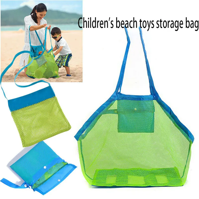 Large Mesh Bag Child Toys Storage Bags for Kids Beach Sand Toys Water Fun Sports Bathroom Clothes Towels Backpacks Gift bluederst Beach Toys Bag