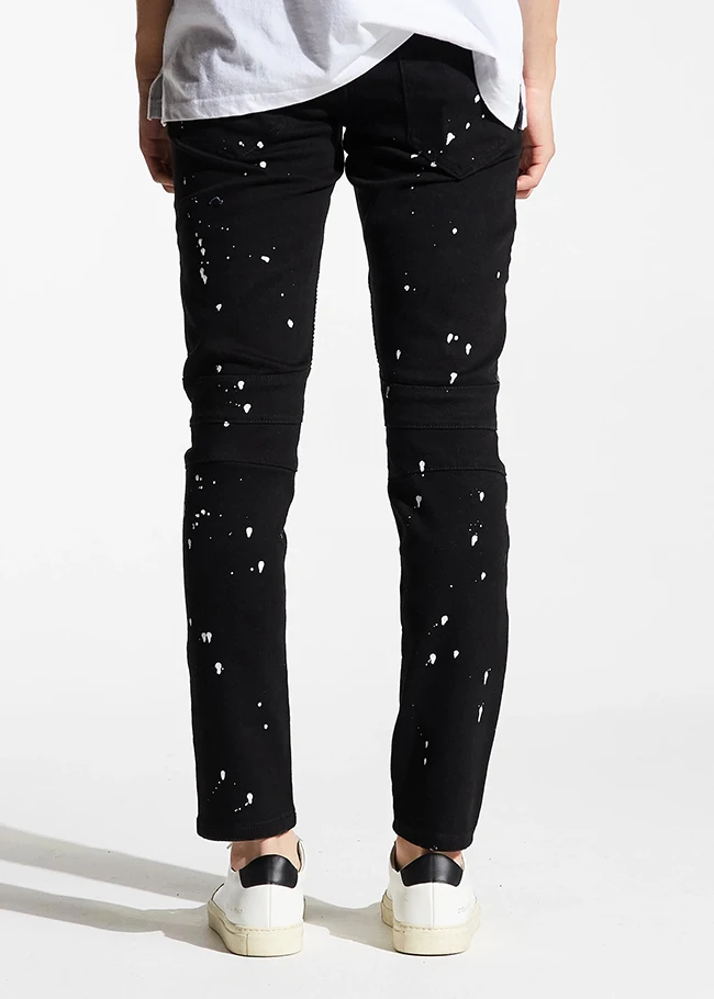 black paint splatter skinny jeans mens