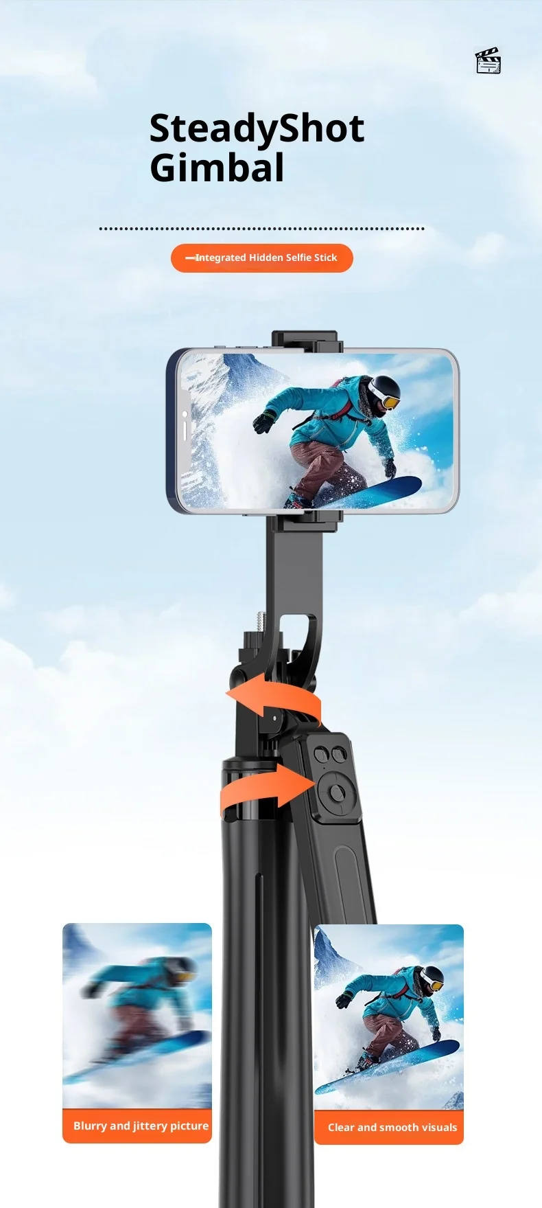 Beauty Light Selfie Stick Quadripod Panorama Shooting 360 Degree Phone Stand Vlogging Live Video and Photo Shooting