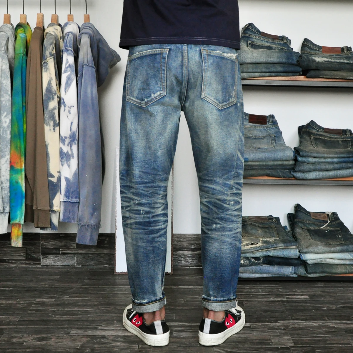 High quality men high class dropshipping stock mens selvedge denim jeans