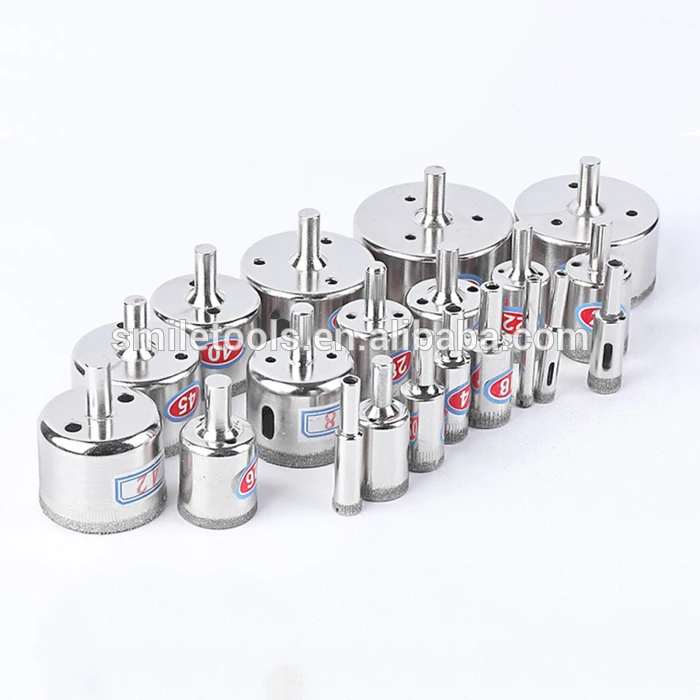 15pcs Diamond Coated Drill Bit Set Tile Marble Glass Ceramic Hole Saw