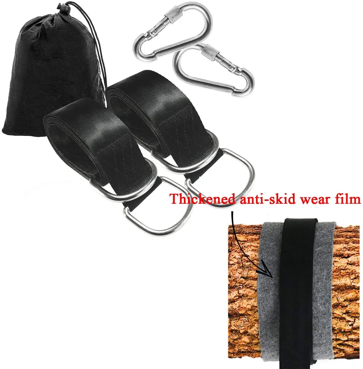 Two 5ft Ultralong Adjustable Straps With Safer Lock Snap Carabiner