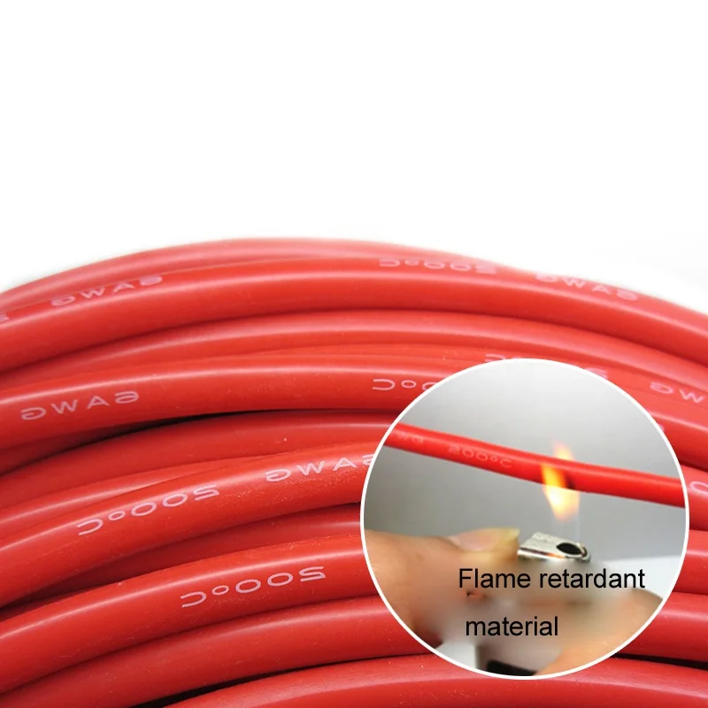 
RC Soft High Temperature Silicone Wire 6AWG 8AWG 10AWG 12 14 16 18 20 22 AWG Cable Red Black color For Lipo Battery ESC Servo 