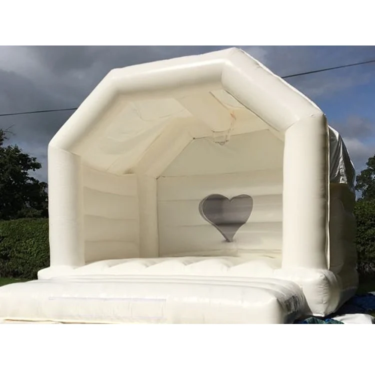 PVC customized size inflatable white bouncy house castle for wedding