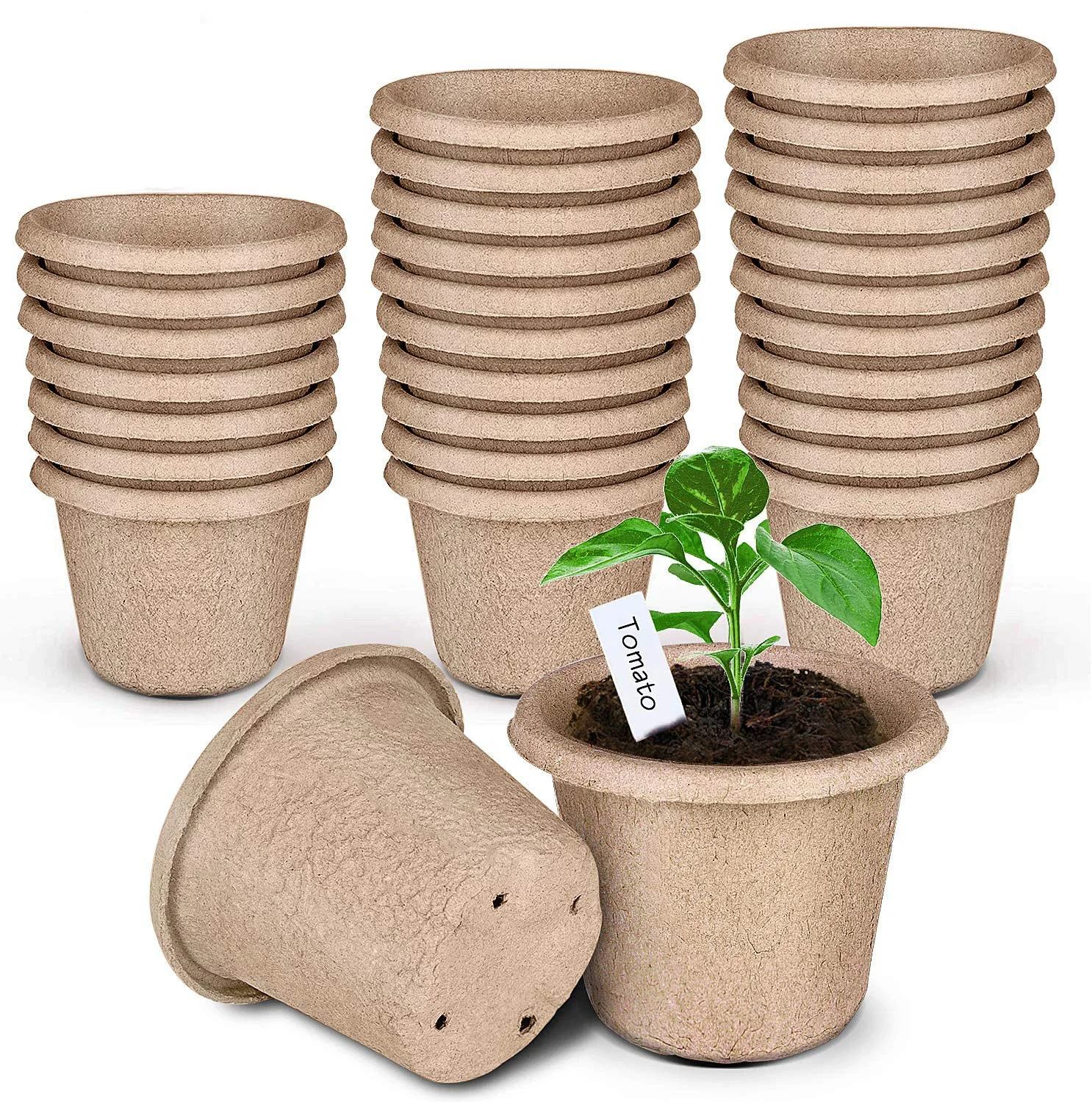 4in Peat Pots For Garden Seedling Tray 100% Eco-friendly Organic ...