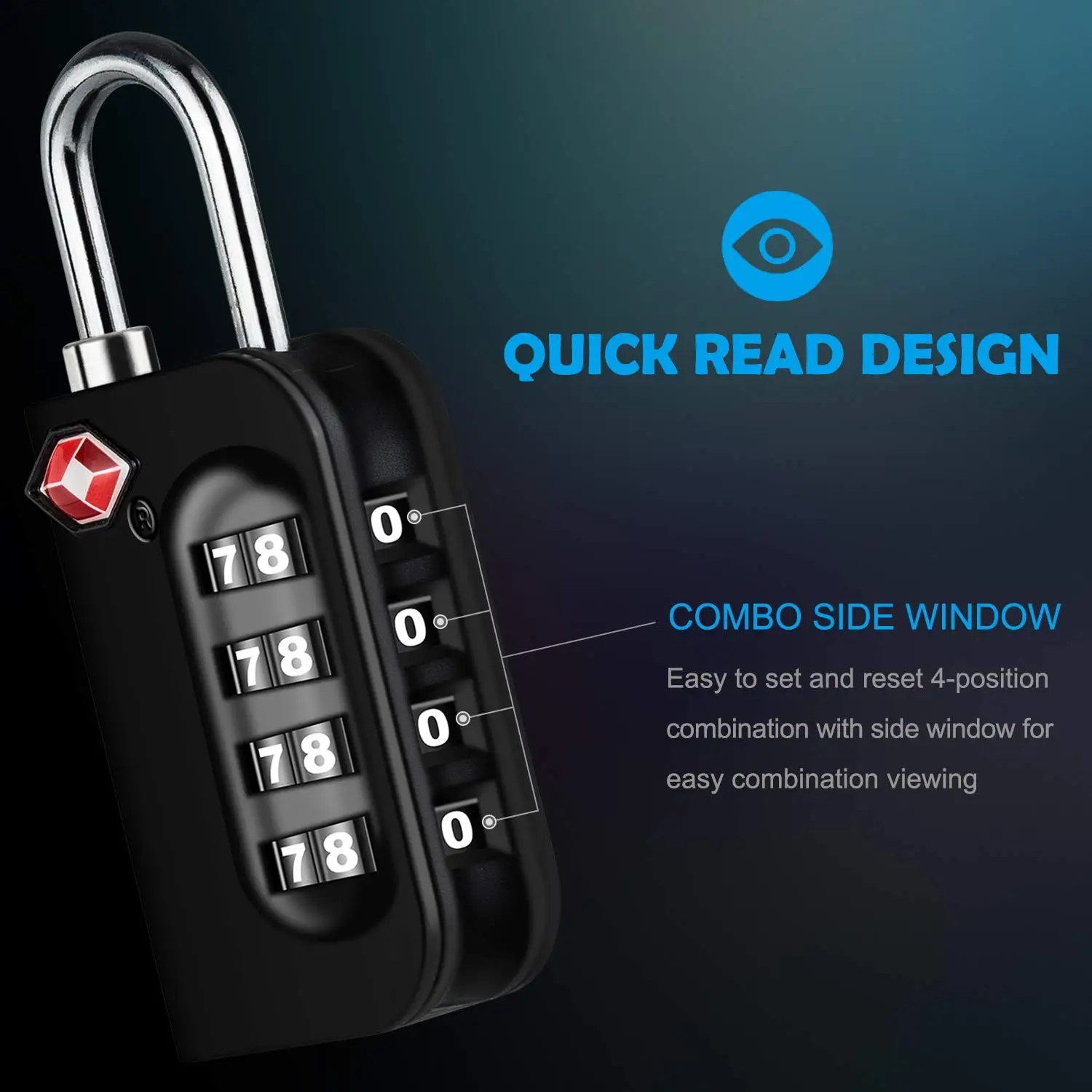 4 Digit Combination padlocks Travel Locks for Suitcases Baggage TSA Approved Luggage Lock