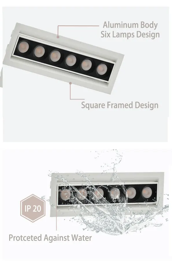 2020 China Supermarket Commercia Hote Sale Aluminium  Body 12W White Square  Line Light