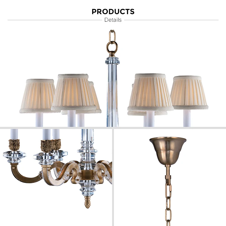 Best price Vintage Design  Brass Indoor Crystal Decorative Chandelier
