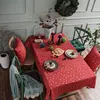 Red Christmas Snowflakes Bells Bronzing Tablecloth Xmas Table Cloth Hot Selling