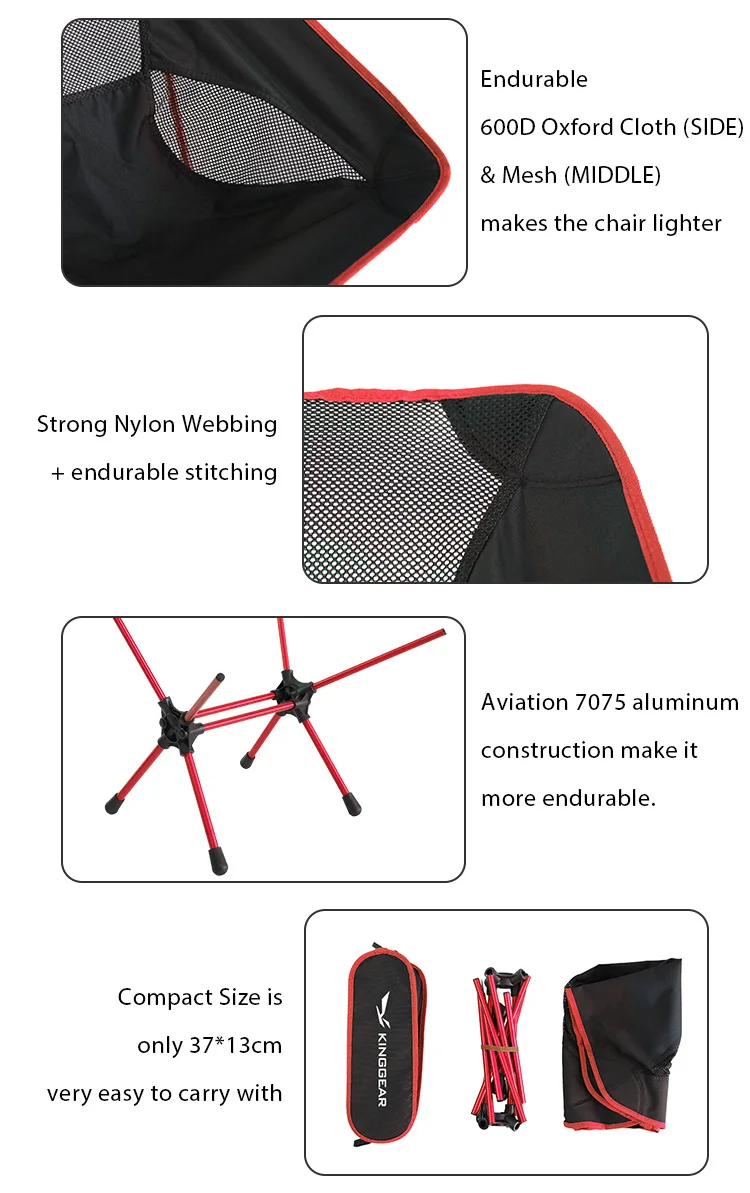 Wholesale Custom Adjustable Foldable Aluminium foldable outdoor camping chair For Fishing