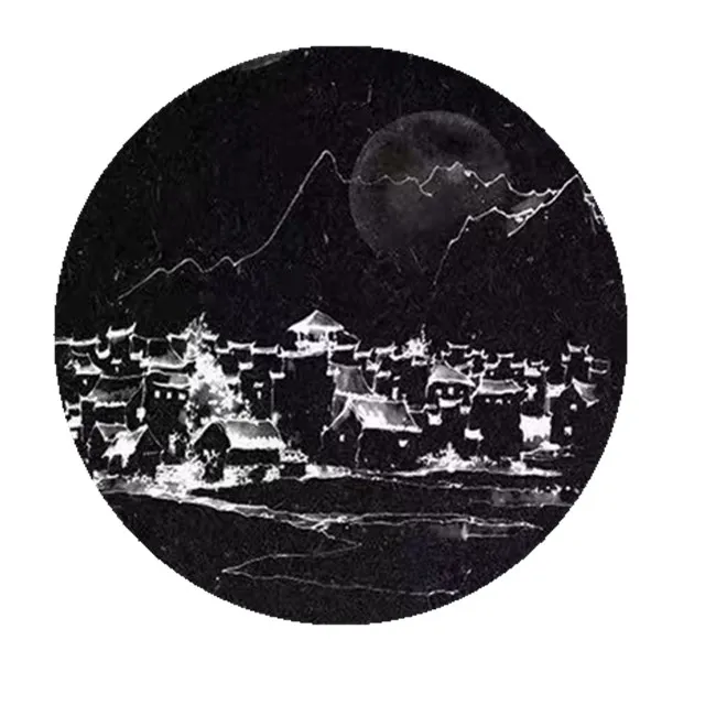 
36cm Black Color Round Art Circle Dot Set Painting Paper Pack 