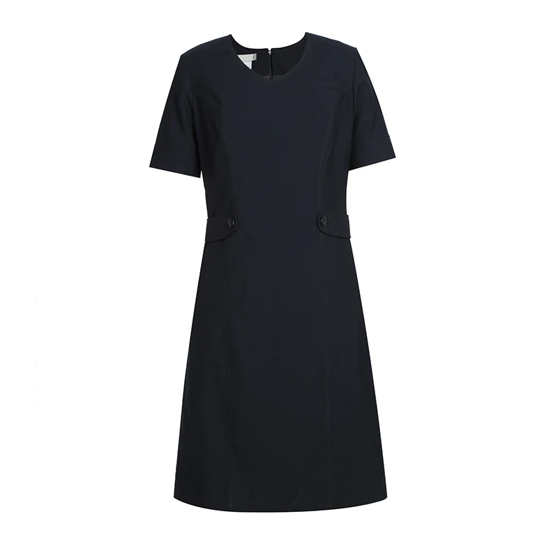 
womens bank one-piece dress skirt uniform dark navy color slim suit set High Quality Formal women uniform 