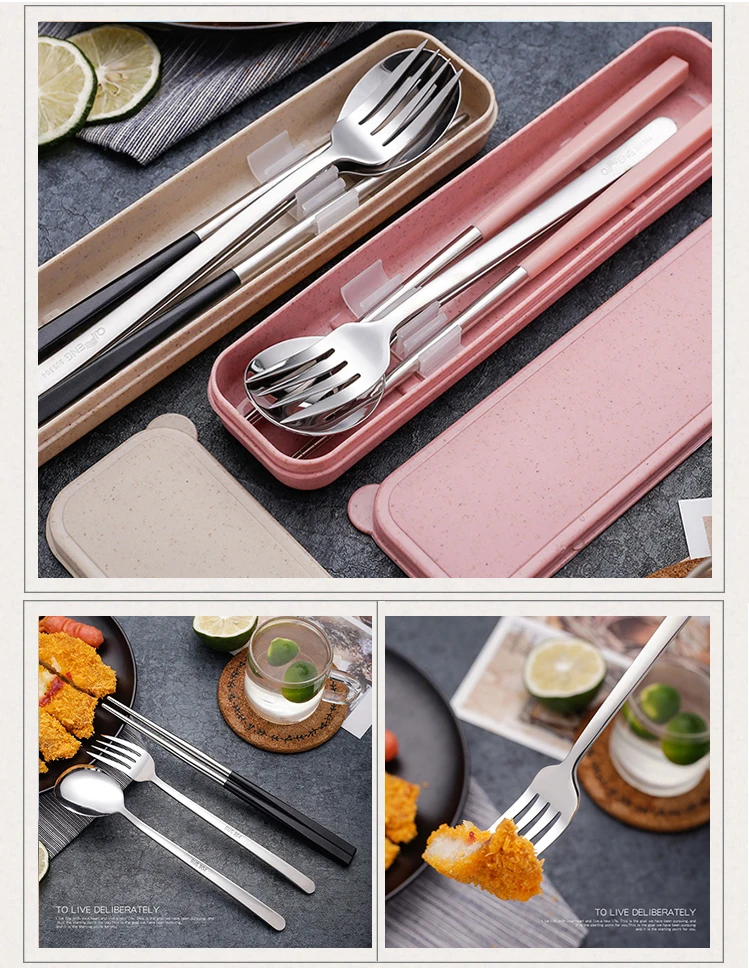 Korean style flatware cutlery set, 304 stainless steel color handle