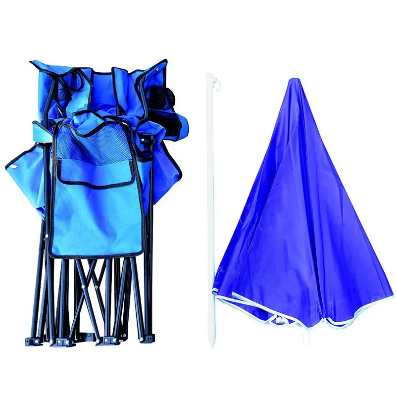 Modern 600D Oxford Cloth Beach Chair Double Folded 2-Person Fishing Camping Outdoor Folding Metal Steel Easy-Carry with Canopy manufacture