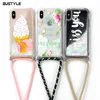 Safe Liquid Quicksand Glitter phone case for iPhone XS MAX XR Mobile Cover Strap Handphone Case with Necklace Lanyard Rope Case