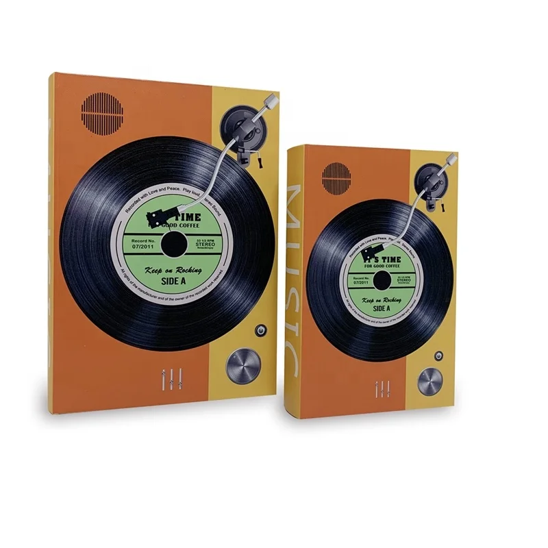 
Home Decor Ornament Wooden Book Shaped Box Music Black Film Design Storage Boxes 