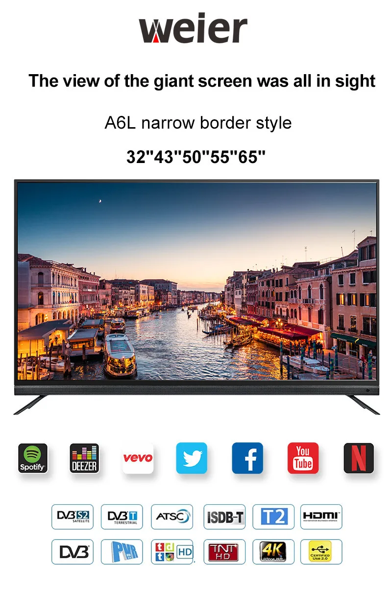 China Best Smart Android Lcd Led Tv 4k Uhd Factory Cheap Flat Screen