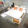 Massage functional modern leather customized multifunctional bed furniture with storage