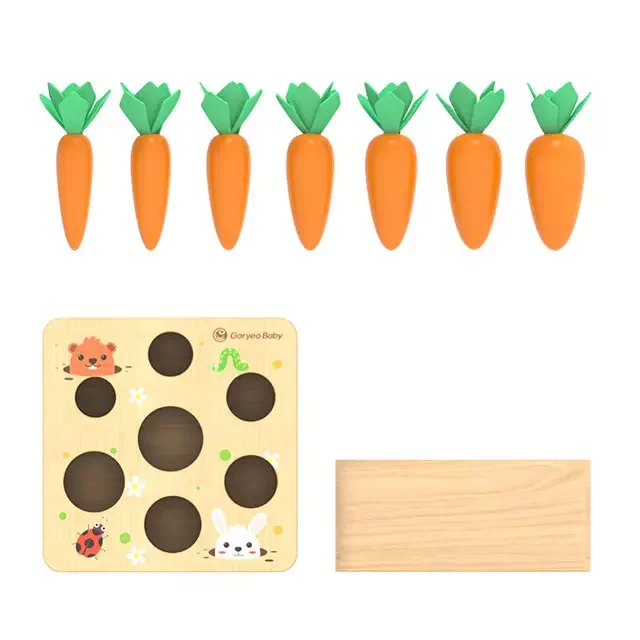 Montessori Educational Carrots Harvest Game Wooden Toys Carrot Shape Sorting Game Buy